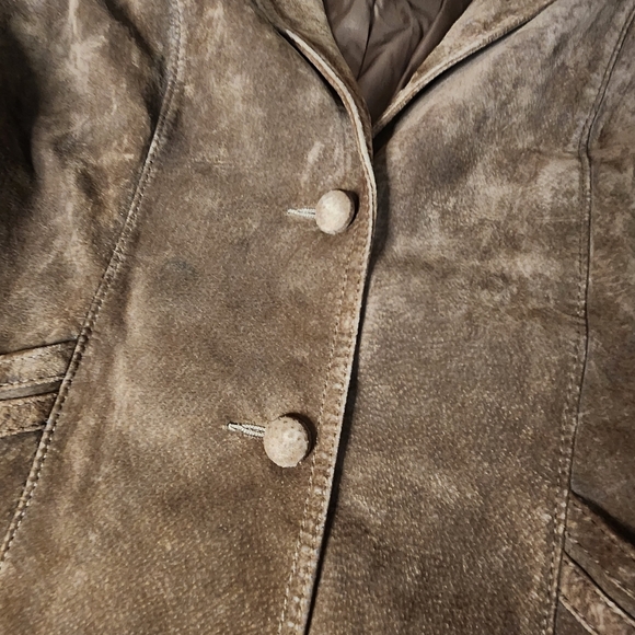 BROWN SUEDE FAUX SUEDE JACKET WOMENS SIZE SMALL - Picture 12 of 16